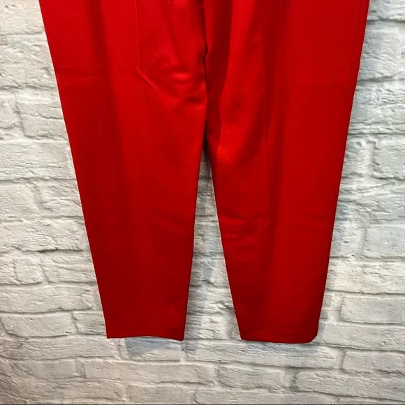 NWT Vintage Escada Women’s Euro 36 Bright Red Wool Blend Pleated Trousers - Picture 10 of 15